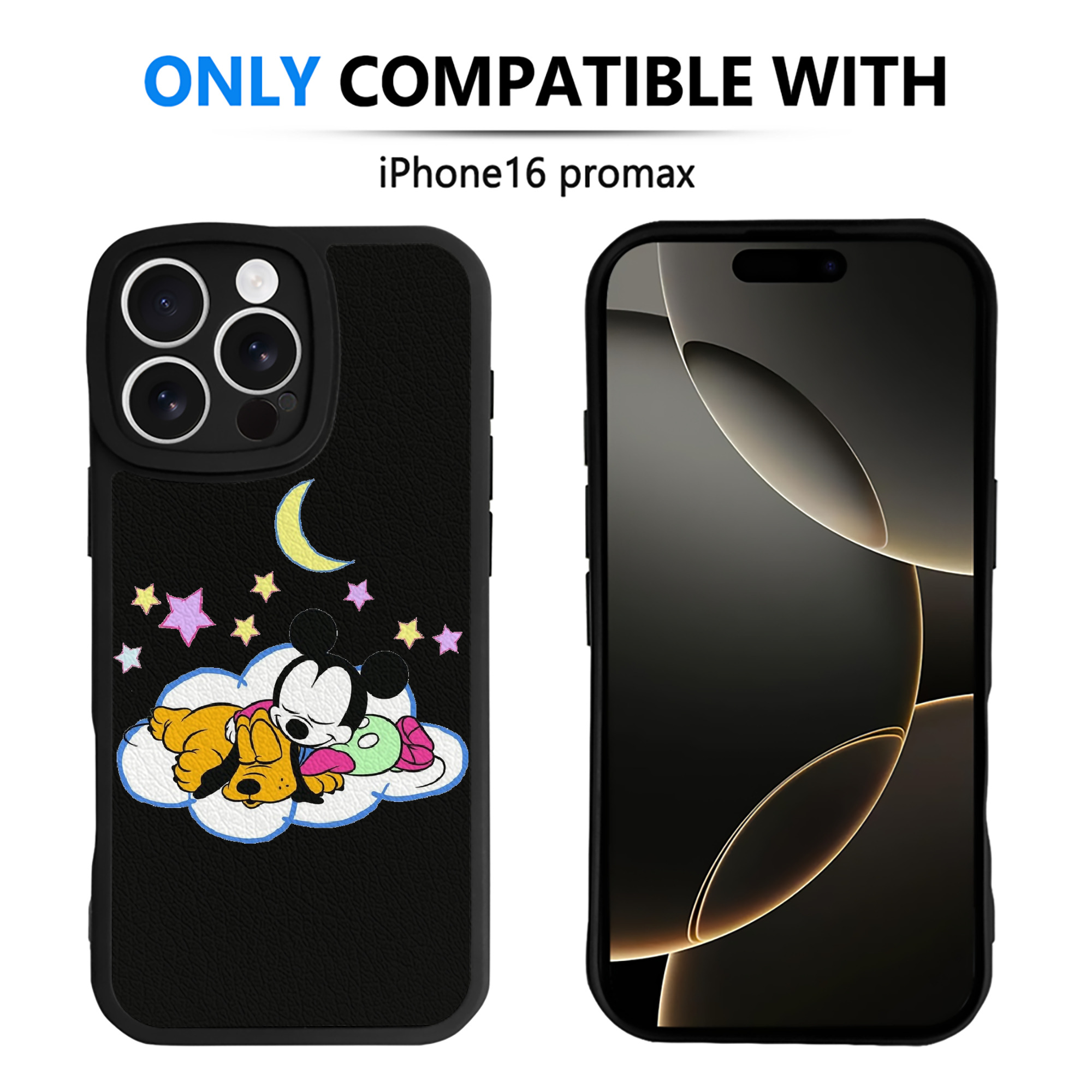 （画像用） ミッキーマウス Mickey Mouse 【iPhone 16シリーズ対応】シリコンスマホケース（レザー調） 材質：シリコン